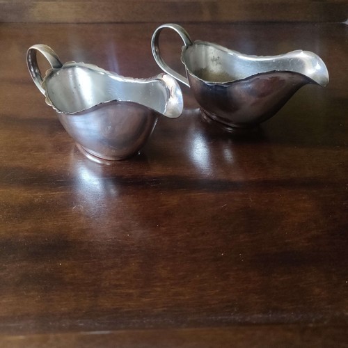 Vintage Paar David Mapin Silber Teller Sauciere oder Krüge