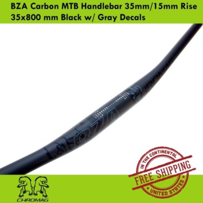Chromag BZA Carbon MTB Handlebar 35mm//15mm Rise 35x800 mm Black w// Gray Decals
