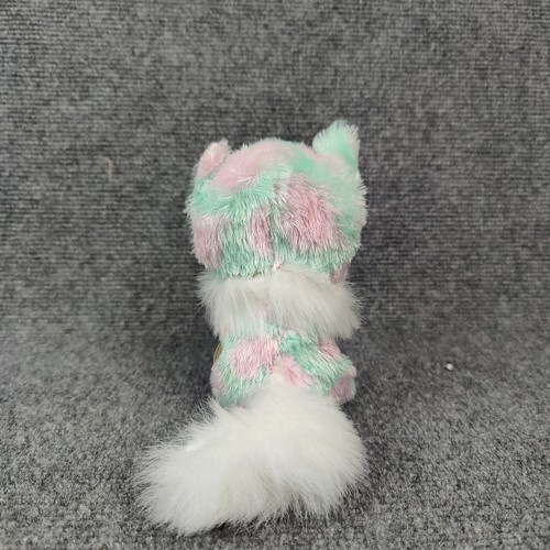 Juguete de peluche Ty Beanie Babies Boos Opal Cat azul rosa animal de peluche nuevo con etiquetas - Imagen 5 de 13