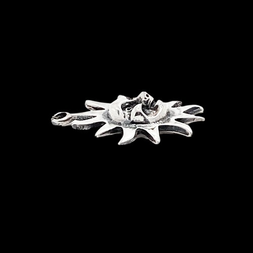 Vintage Sun and Moon Face 925 Silver Pendant Charm 1" Dia. - Picture 5 of 7