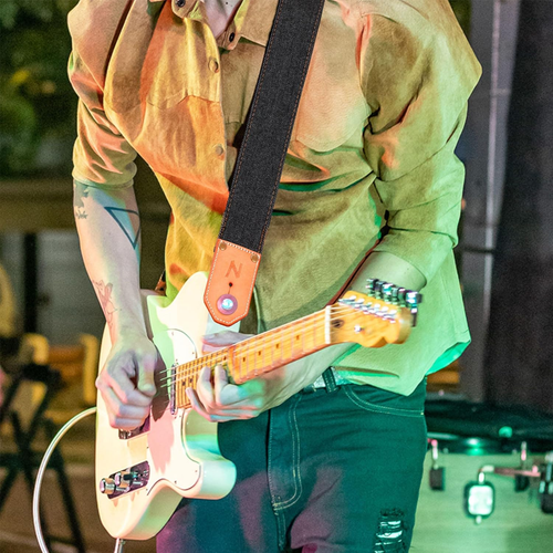 Nefelibata Gitarrengurt, Schwarzer Denim Gitarrengurt Mit Verdickter Erster Schi - Bild 3 von 7