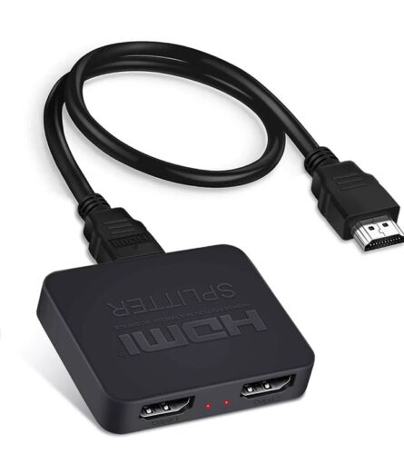 4K@60Hz HDMI Splitter 1 in 2 Out, HDMI Splitter for dual Monitors Duplicate only