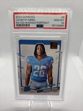 Jahmyr Gibbs 2023 Panini Donruss Rated Rookies Portrait #6  PSA 10