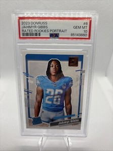 Jahmyr Gibbs 2023 Panini Donruss Rated Rookies Portrait #6  PSA 10