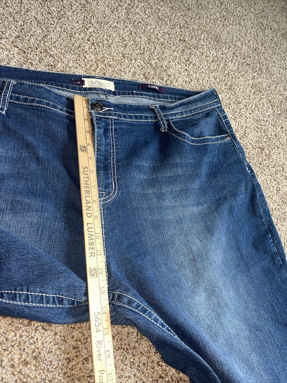 VGS Vigoss Jean Womens 24 Blue Denim For All Time Embroidered Capri 43 X 19 - View 8