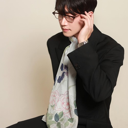 Korean National Museum Goods 100% Silk Scarf Long Traditional Scarves Hand - Picture 10 of 15