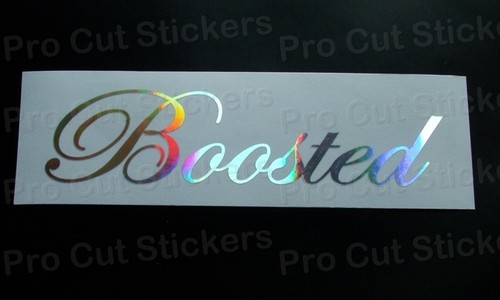Boosted Turbo Silver Hologram Neo Chrome Car Stickers Decalcomans Scene JDM DUB - Imagen 2 de 3