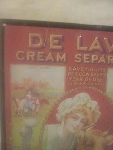 DE LAVAL CREAM SEPARATOR SIGN 17.25" x 11.25" NOSTALGIC METAL SIGN REPRO - Picture 2 of 3
