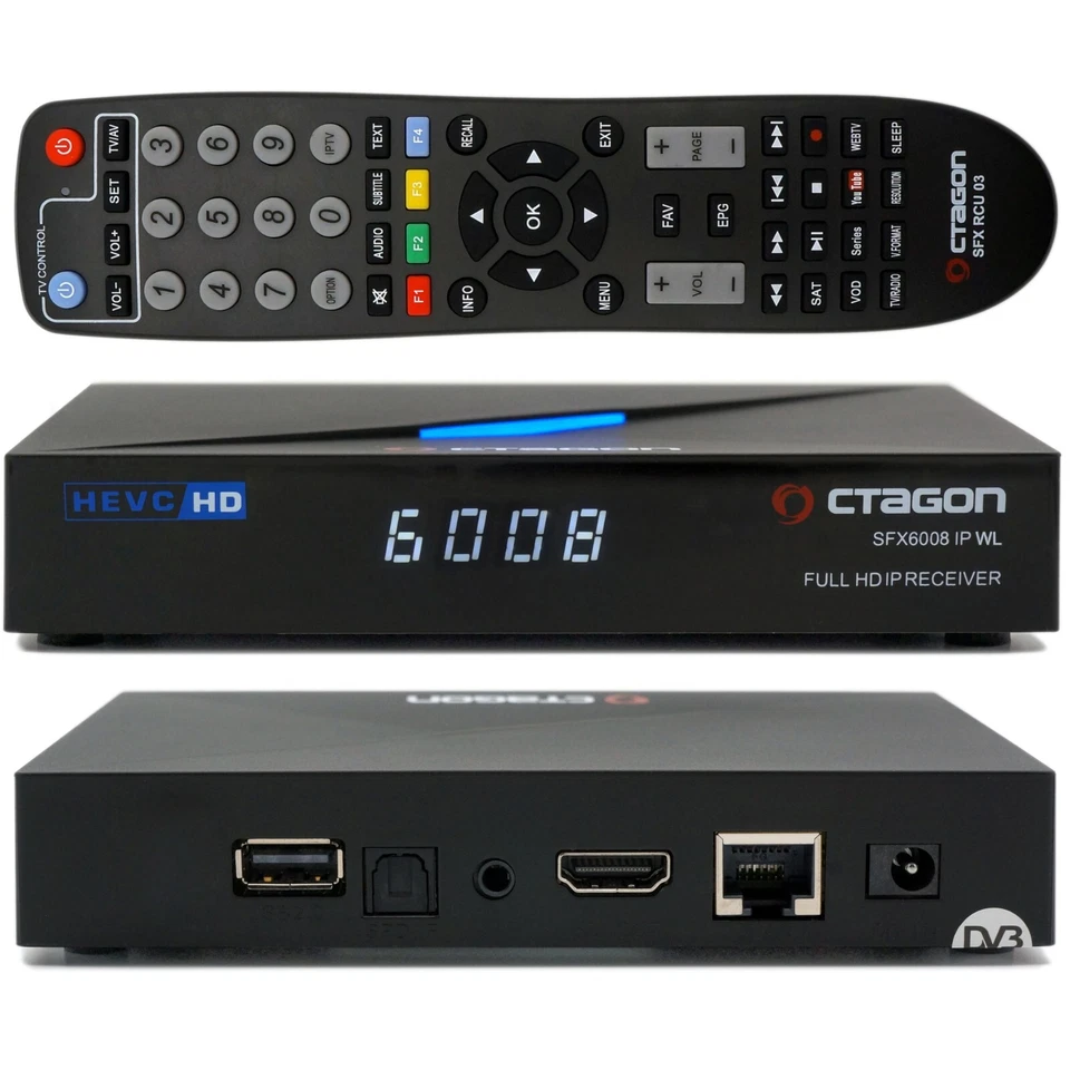 Octagon SFX6008 6018 WL E2 Enigma + Dual OS + WLAN Smart TV IP SAT S2 HVEC H.256 - Bild 3 von 4