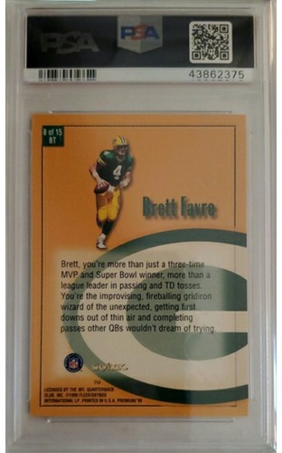 1999 Skybox Premium Brett Favre BOX TOPS #8BT graded PSA 9 card POP 1 - Picture 2 of 2