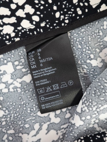H&M Black & White Splash Size 10 Shorts New With Tag - Picture 6 of 7
