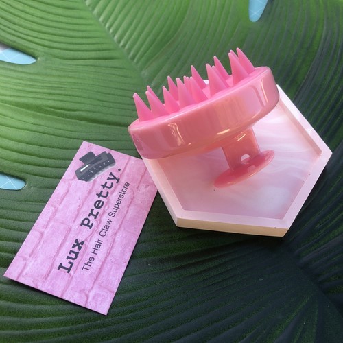 Shower Shampoo Head Scalp Massage Brush Soft Silicone Light Pink - Picture 3 of 6