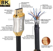Premium HDMI Cable V2.1 Ultra HD 8K 2160p 3D High Speed Braided Ethernet HEC ARC — image 22