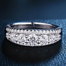 Eternity Wedding Bands for Women Sterling Silver Engagement Ring Band Jewelry