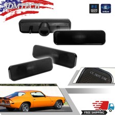 4pack Smoke Frontrear Side Marker Light Housings For 1970-1977 Chevrolet Camaro