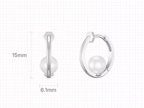 J.Estina Basic Perlina Earrings JJP1EI3BF209SR000 Silver 925 Rose Gold Plated - Picture 3 of 6