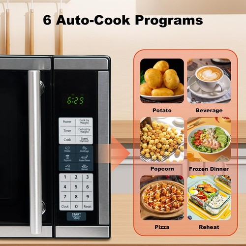 Horno microondas SMAD 0,7 pies cúbicos 700 W 10 niveles de potencia de microondas opcionales - Imagen 6 de 12