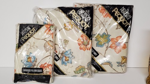 Vintage Pequot Percale Full Size 4 PC Sheet Set New in Package (1 Opened) - Picture 2 of 15