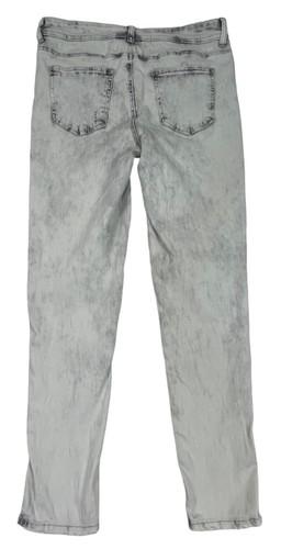 Pantalones de mezclilla para mujer LIFE & STYLE pierna ajustada desgastados lavado ácido puños con cremallera talla 14 - Imagen 9 de 16