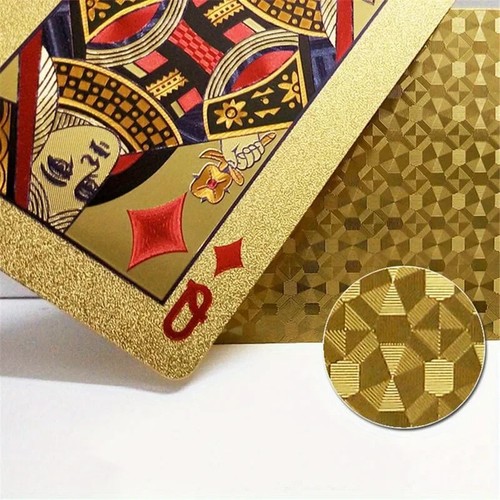 GOLD PLATED POKER CARDS DECK GAME WATERPROOF DURABLE PLASTIC COATED GOLD Ace 1 - Picture 10 of 12