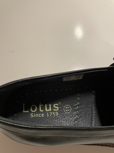 Scarpe slip-on nuove con scatola Lotus da uomo Jensen-Us in pelle nera taglia 11 - Foto 6 di 6