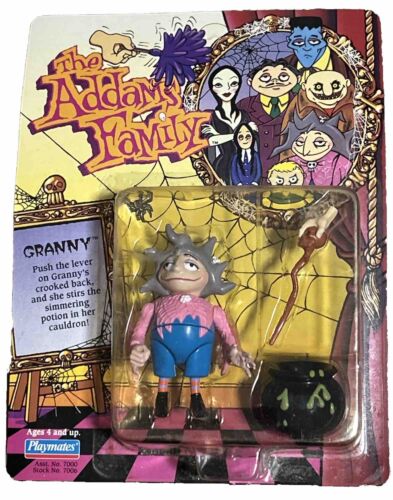 The Addams Family Playmates Granny Action Figure w/Cauldron Toy Vintage 1992 - Afbeelding 1 van 2