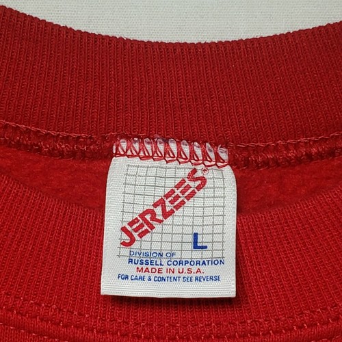 Vintage 80s Jerzees Russell Pullover Dad Sweatshirt Red Large Made in USA VTG - Picture 2 of 8