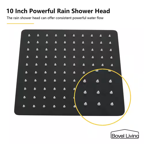 1-Spray Patterns with 2.5 GPM 10 In. Square Wall Mount Dual Shower Heads with Pr - Picture 9 of 12