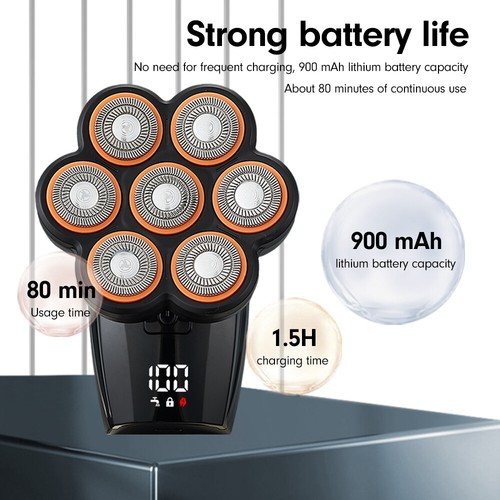 7D 9D Electric Shaver for Bald Men Wet/Dry Hair Trimmer Rechargeable Travel Set - Picture 6 of 26
