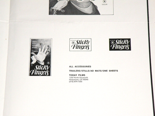 Scarce 'STICKY FINGERS' FILM CAMPAIGN ADVERTISING - MOVIE PRESS BOOK (XB01) - Picture 8 of 11