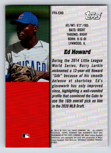 2020 Bowman's Best Franchise Favorites #FFAEHO Ed Howard (ref 193962) - Picture 2 of 2