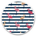 2 x Vinyl Stickers 20cm  - Nautical Flamingo Pattern Love Hearts  #45838