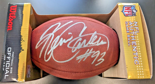 NFL Autentica Pelle Wilson The Duke Gioco Calcio Firmato da Kevin Carter PSA - Foto 4 di 6