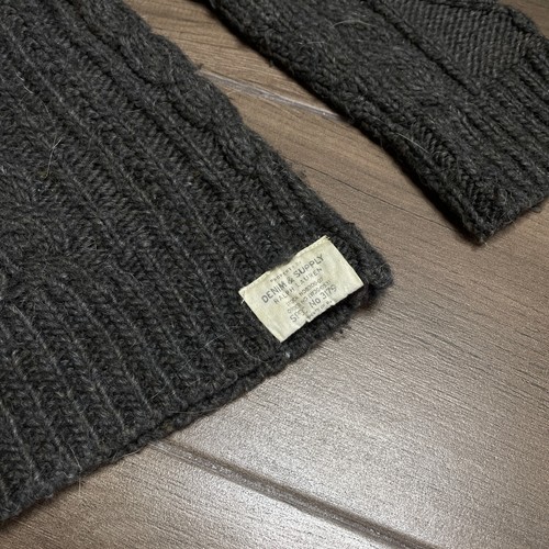 Denim & Supply Ralph Lauren Cable Knit Shawl Collar Wool Blend Sweater Size M - Picture 4 of 9