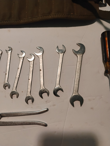 Vintage Giller Meteor Wrench Tool Set Green Canvas Roll-Up Military Bag USA - Picture 11 of 13