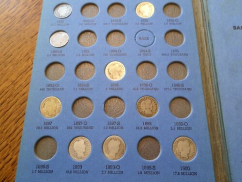 Barber Dime Set--54 Coins in Whitman Folder - Picture 2 of 4