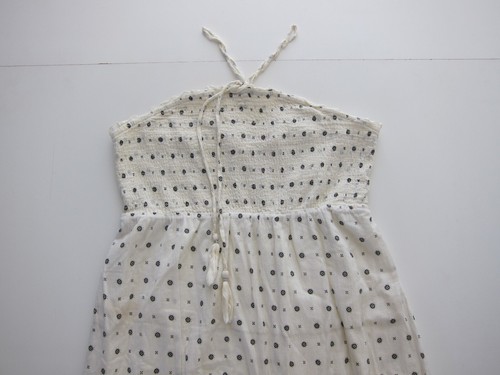 Old Navy 100% Cotton Ivory Black Floral Halter Stretch Midi Sun Dress XXL - Picture 8 of 9