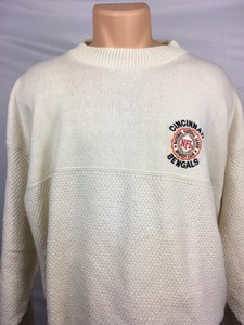 Vintage-NFL-Cincinnati-Bengals-Embroidered-Members-Club-Sweater-Size-Large-L