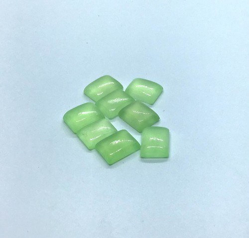 AAA Natural Prehnite Chalcedony Rectangle Cabs Loose Gemstone For Making Jewelry - Picture 5 of 16