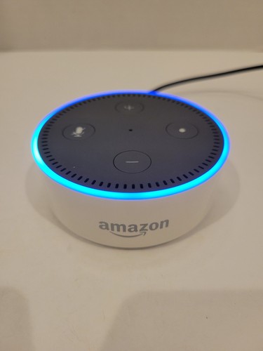 Amazon Echo Dot 2nd Generation White Smart Speaker w/Power Adapter/Cable-Tested - Picture 3 of 12