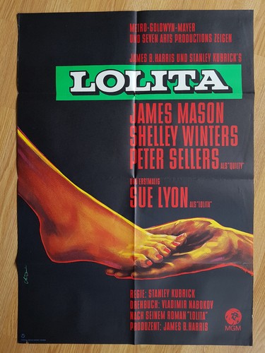 STANLEY KUBRICK - Lolita - rare German 1-sheet poster 1962 Sue Lyon NABOKOV