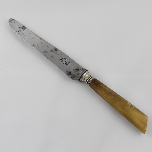 ⚜Altes MESSER Butterdose Griff Horn gepunzt PARIS Frankreich um 1890 S.19⚜ - Bild 1 von 5