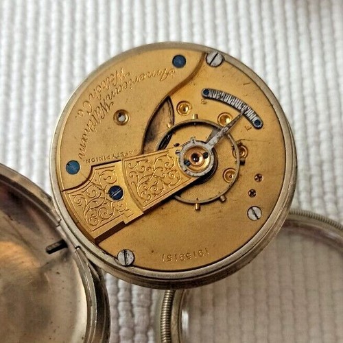 BIG 57MM WALTHAM RAILROAD NICKEL CASE AMERICAN POCKET WATCH FOR REPAIR PARTS - Picture 5 of 5