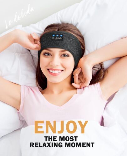 Headband Sleep Mask Headphones Bluetooth Ear Muffs Wireless Bluetooth Music - Picture 3 of 7
