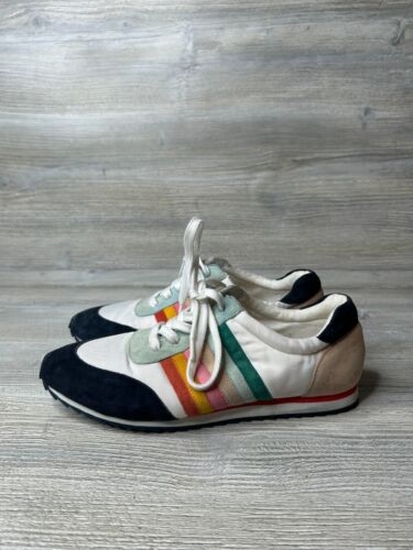 Boden Womens 39/8.5 Sneakers Rainbow Stripe Lace Up Trainer Shoes Pride A0409-39 - Picture 3 of 6