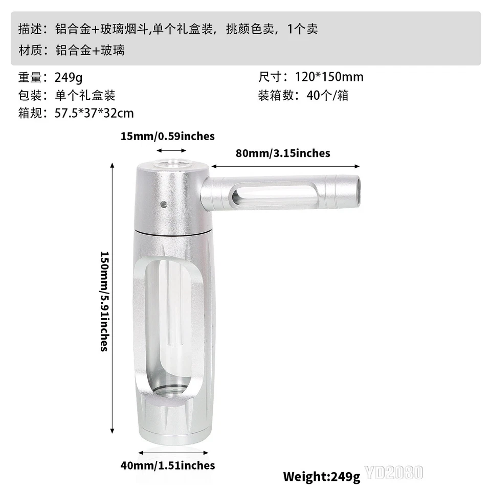 Metal Bottle Water Pipe Portable Mini Hookah Shisha Tobacco Smoking Pipes Gift - Image 3 of 4