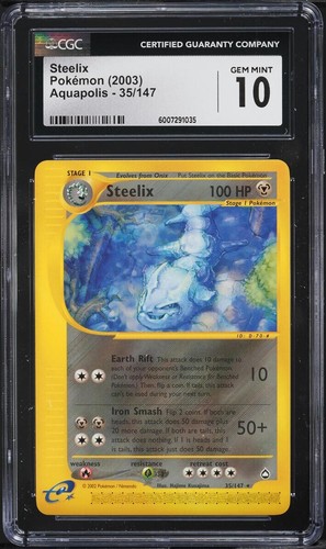 2003 Pokemon Aquapolis Steelix #35 CGC 10 GEM MINT