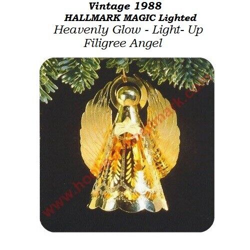 1988 Hallmark Keepsake Magic adorno iluminado resplandor celestial filigrana ángel - Imagen 1 de 7