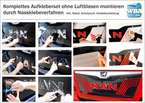 W.B.A. Aufkleber im Set passend für Man Emblem TGXEuro6ab Bj. 2013-19 RAL5002 3b - Bild 4 von 5