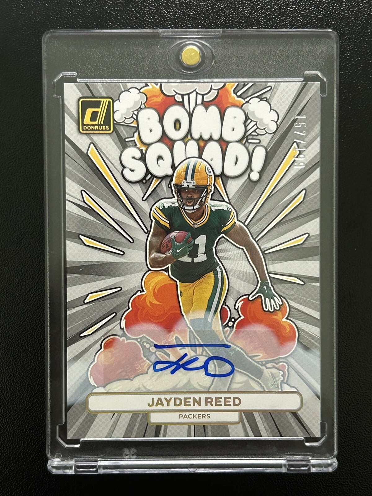 2023 Panini Donruss Jayden Reed BS-15 Bomb Squad Rookie RC Auto 157/199 Packers
